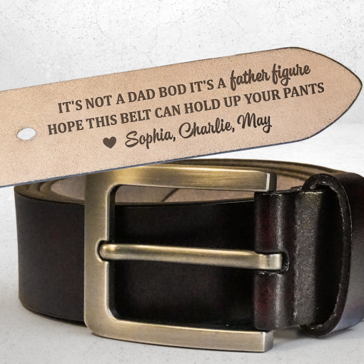 It's Not A Dad Bod It's A Father Figure - Personalized Engraved Leather Belt - Image 2