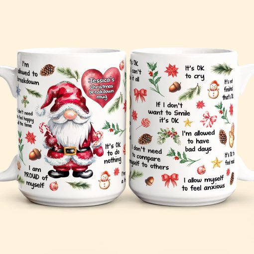 My Christmas Breakdown Mug Gnome Mug - Personalized Mug - Image 5