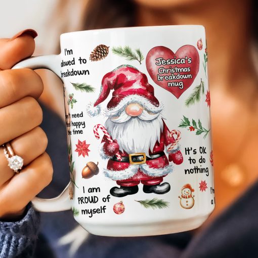 My Christmas Breakdown Mug Gnome Mug - Personalized Mug - Image 4