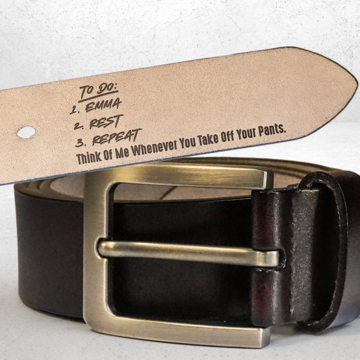 Naughty To Do List For Husband, Boyfriend - Personalized Engraved Leather Belt - Image 2