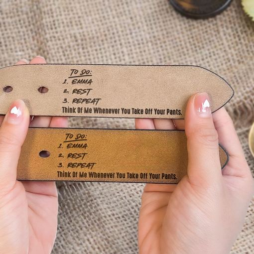 Naughty To Do List For Husband, Boyfriend - Personalized Engraved Leather Belt - Image 5