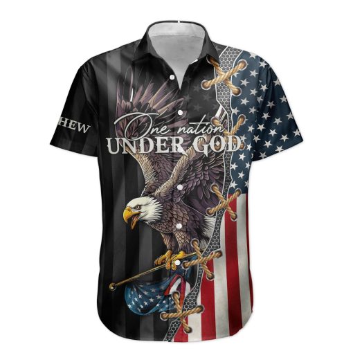 One Nation Under God Jesus Christian Patriot Day Hawaiian Shirt - Custom Hawaiian Shirts - Image 5