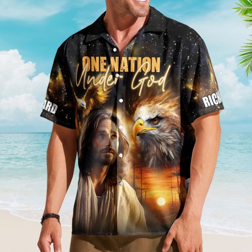 One Nation Under God Jesus Hawaiian Shirt - Custom Hawaiian Shirts - Image 3