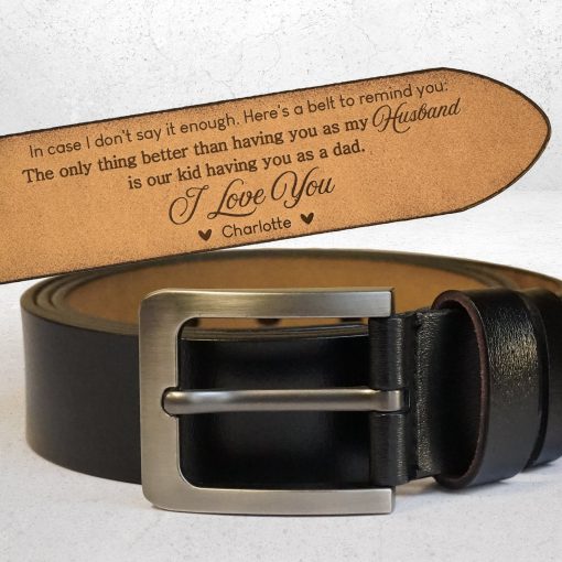 Only Thing Better Than Having You As Husband - Personalized Engraved Leather Belt - Image 3