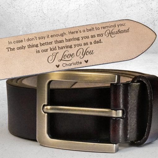Only Thing Better Than Having You As Husband - Personalized Engraved Leather Belt - Image 4
