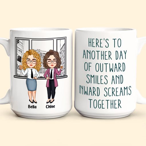 Outward Smiles And Inward Screams - Personalized Mug - Image 2