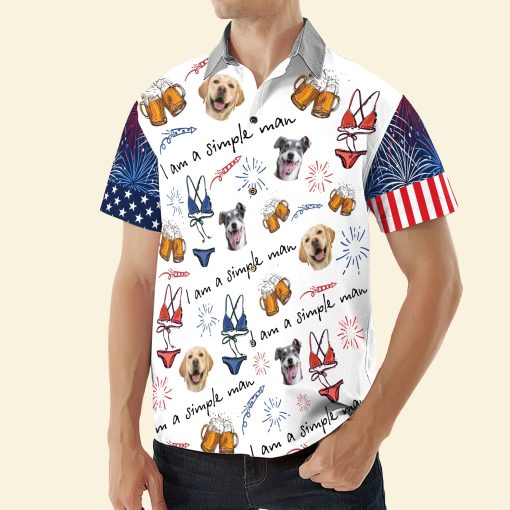 I Am A Simple Man Dog Lover - Personalized Photo Hawaiian Shirt - Image 3