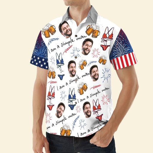 I Am A Simple Man - Personalized Photo Hawaiian Shirt - Image 3