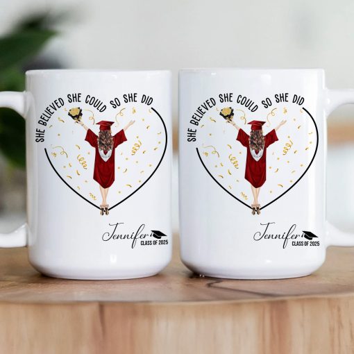 She Believed She Could So She Did - Personalized Mug - Image 2