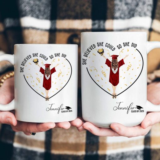 She Believed She Could So She Did - Personalized Mug - Image 3