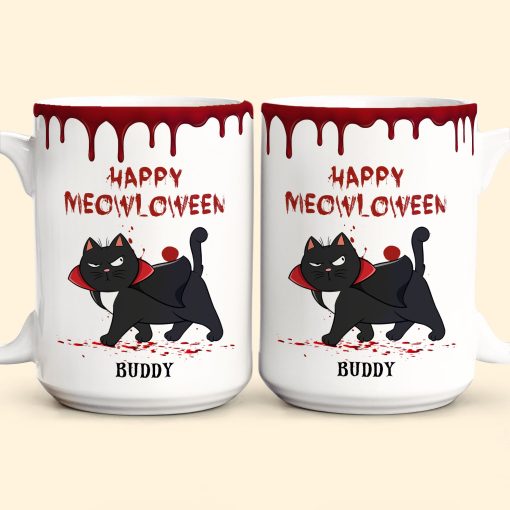 Spooky Fluffy Cat - Personalized Mug - Image 3