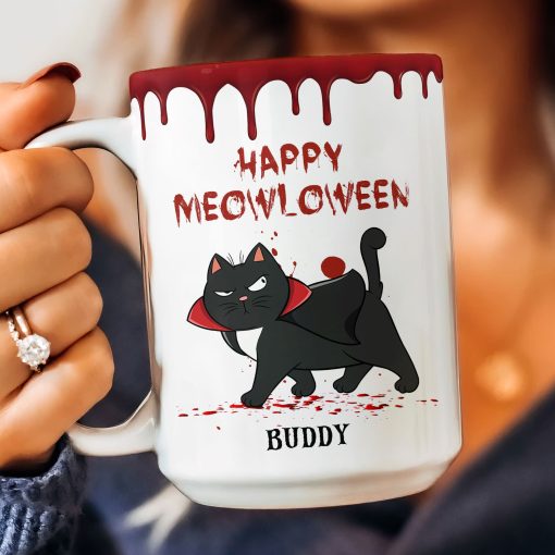 Spooky Fluffy Cat - Personalized Mug - Image 5
