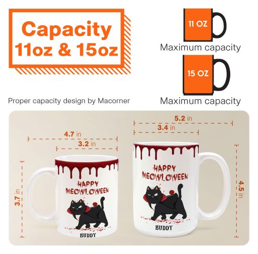 Spooky Fluffy Cat - Personalized Mug - Image 8