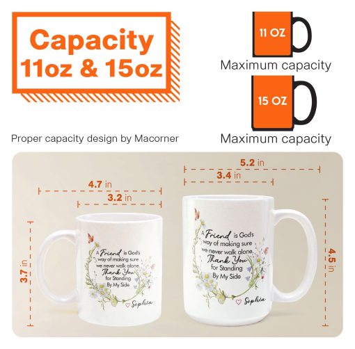 Thank You For Standing By My Side - Thank You Mug Friendship - Personalized Mug - Image 7