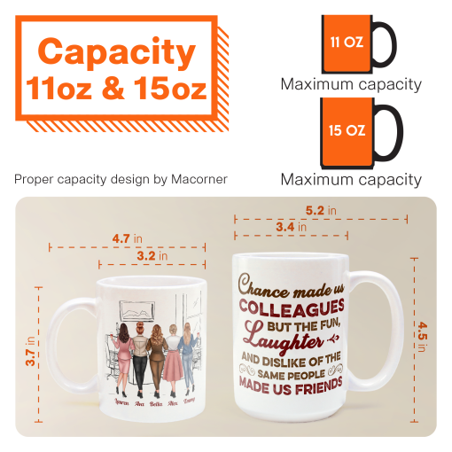 The Fun, Dislike Of The Same People Made Us Friends - Personalized Mug - Gift For Work Besties, Colleagues, Friends, Best Friends - Image 6