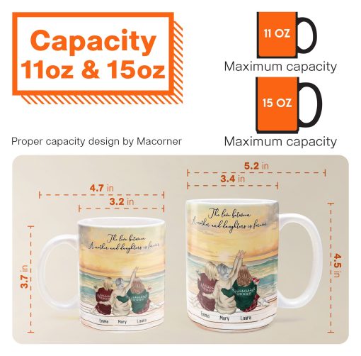 The Love Between A Mother And Daughter Is Forever Gift For Mom - Personalized Mug - Image 7