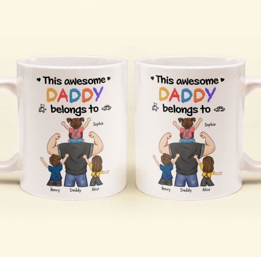This Awesome Dad Belongs To Us - Personalized Mug - Image 4