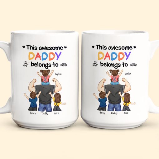 This Awesome Dad Belongs To Us - Personalized Mug - Image 7