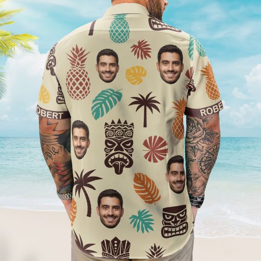 Tiki Pineapple Vintage Summer Aloha Shirts Custom Face - Custom Photo Hawaiian Shirts - Image 5