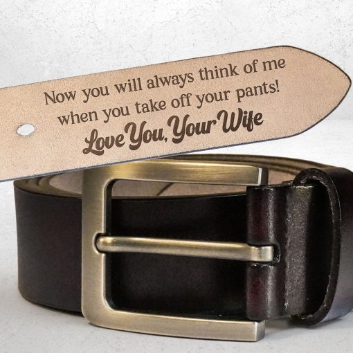 To Husband Boyfriend Valentines Father's Day Gift - Personalized Engraved Leather Belt - Image 2
