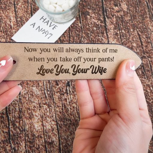 To Husband Boyfriend Valentines Father's Day Gift - Personalized Engraved Leather Belt - Image 4