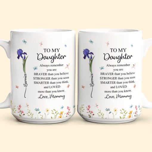 To My Daughter Always Remember You Are Custom Birth Flower - Personalized Mug - Image 4