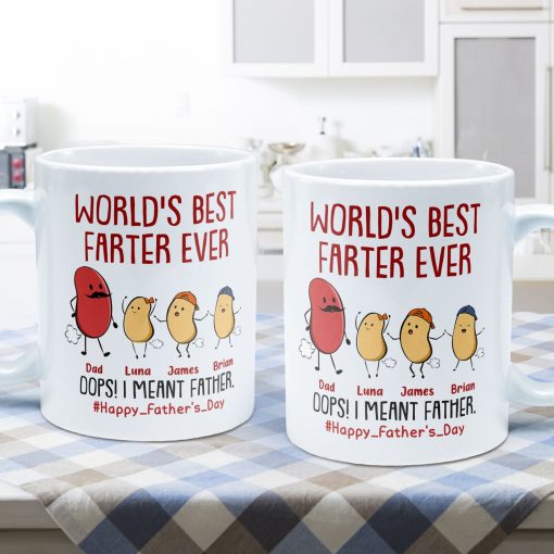 World's Best Farter Ever I Mean Father Funny - Personalized Mug - Image 5