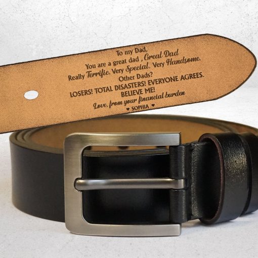 You Are A Great Dad - Personalized Engraved Leather Belt - Image 5