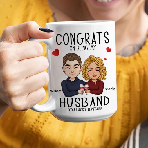 Congrats On Being My Husband - Personalized Mug - Image 5
